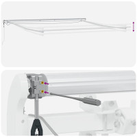 Produktbild för Markisram med LED -remsljus Vit 450 × 350 cm Aluminium