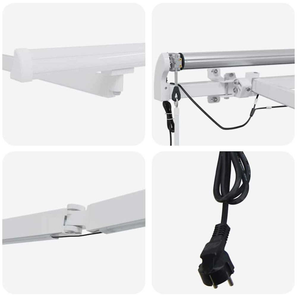 Produktbild för Markisram med LED -remsljus Vit 450 × 350 cm Aluminium