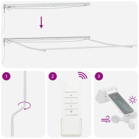 Produktbild för Markisram med LED -remsljus Vit 450 × 350 cm Aluminium