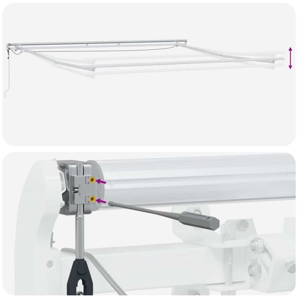 Produktbild för Markisram med LED -remsljus Vit 500 × 350 cm Aluminium