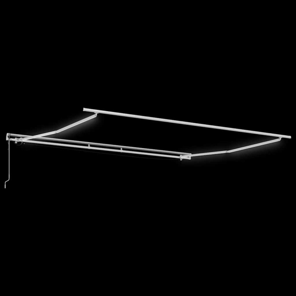 Produktbild för Markisram med LED -remsljus Vit 500 × 350 cm Aluminium