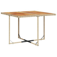 Produktbild för Matgrupp för trädgården med dynor 5 delar beige konstrotting