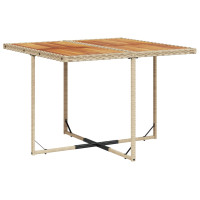 Produktbild för Matgrupp för trädgården med dynor 9 delar beige konstrotting