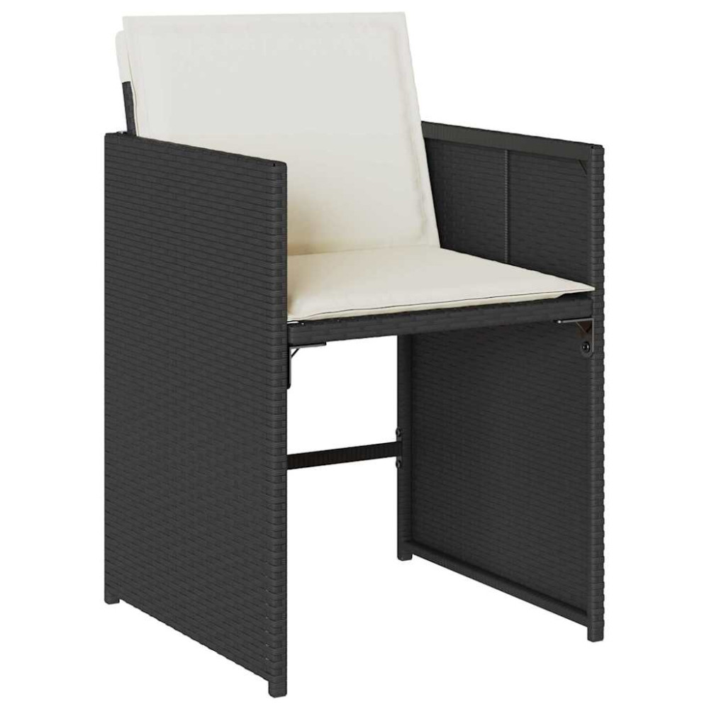 Produktbild för Trädgårdsmöbelset 5 pcs Svart konstrotting