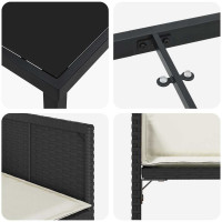 Produktbild för Trädgårdsmöbelset 5 pcs Svart konstrotting