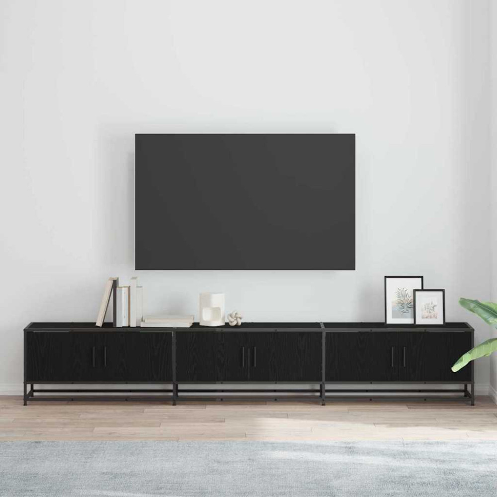 Produktbild för TV Enheter 240 x 35 x 41 cm Svart Ek Konstruerat trä