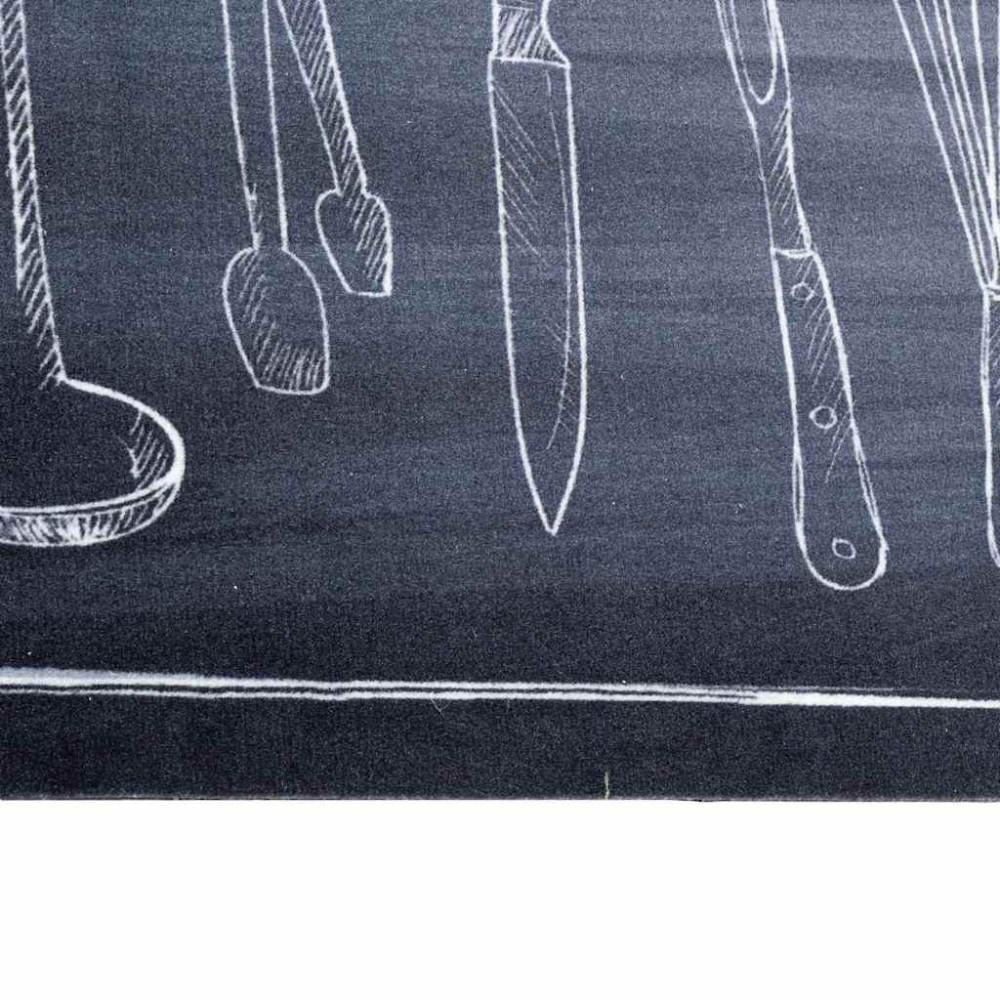 Produktbild för Köksmatta Svart 180 x 60 cm Sammet