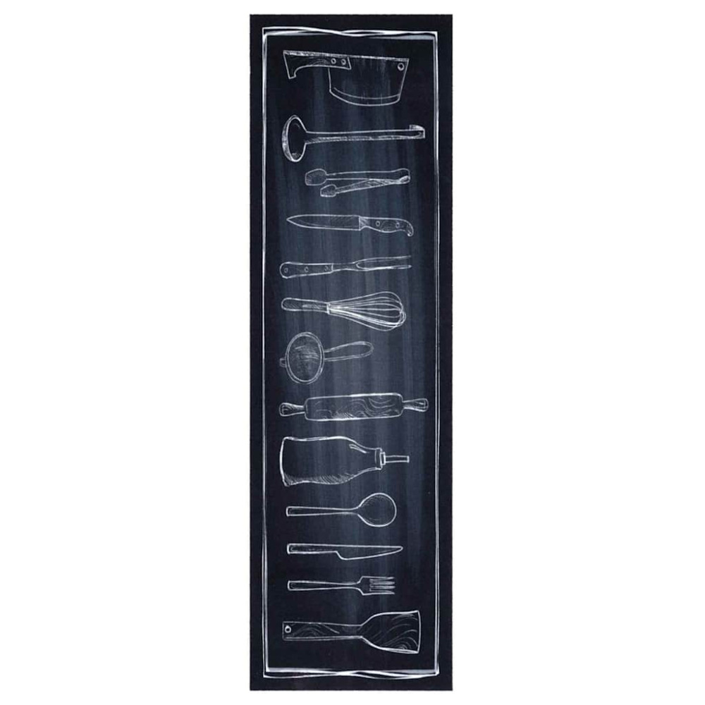 Produktbild för Köksmatta Svart 150 x 45 cm Sammet