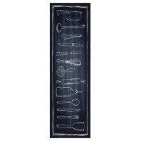Produktbild för Köksmatta Svart 150 x 45 cm Sammet