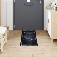 Produktbild för Köksmatta Svart 150 x 45 cm Sammet