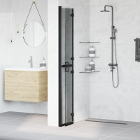 Produktbild för Walk-In duschvägg Svart 70 x 6,5 x 190 cm