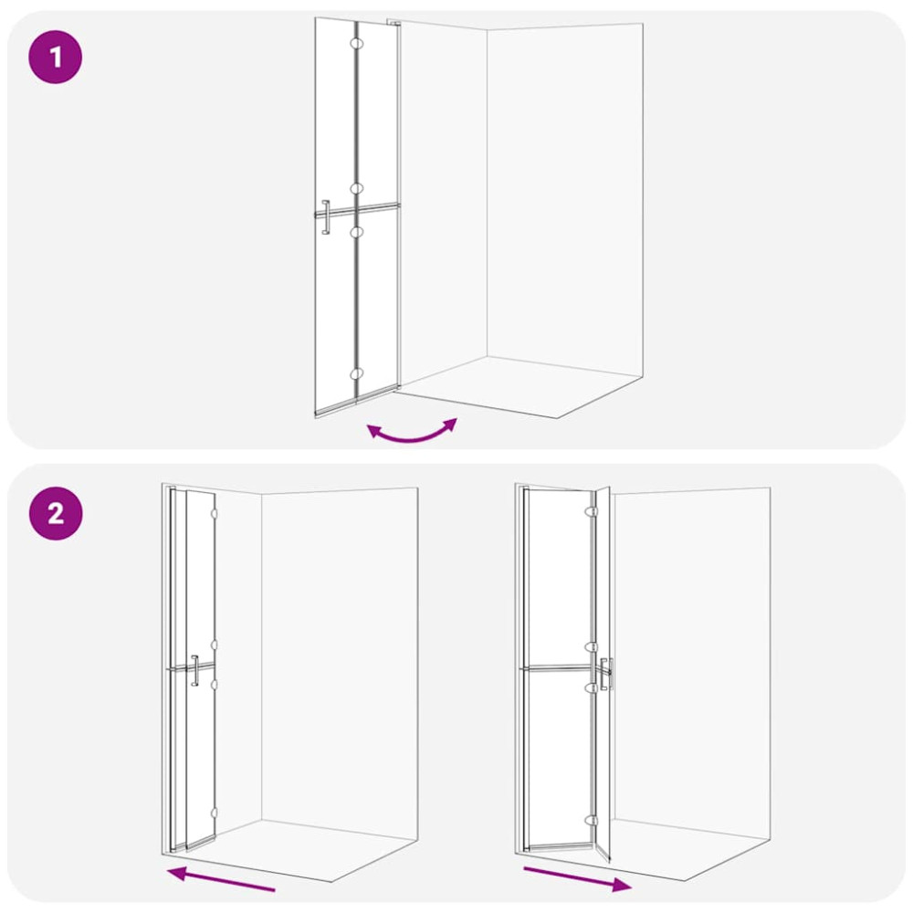 Produktbild för Walk-In duschvägg Svart 70 x 6,5 x 190 cm