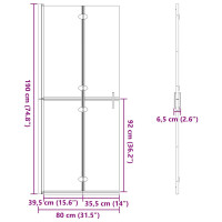 Produktbild för Walk-In duschvägg Svart 80 x 6,5 x 190 cm