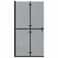 Produktbild för Walk-In duschvägg Svart 100 x 6,5 x 190 cm