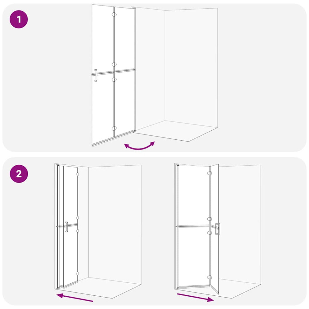Produktbild för Walk-In duschvägg Svart 100 x 6,5 x 190 cm