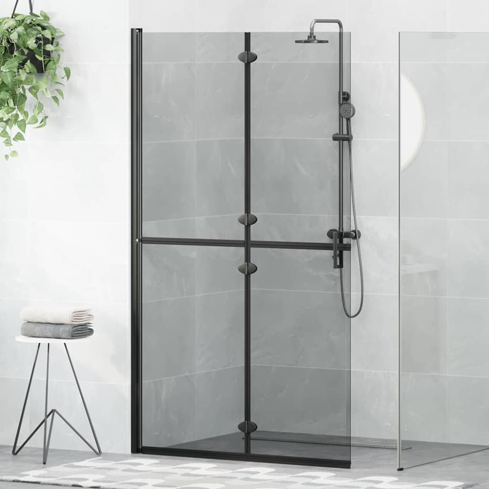 Produktbild för Walk-In duschvägg Svart 110 x 6,5 x 190 cm