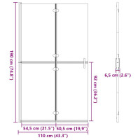 Produktbild för Walk-In duschvägg Svart 110 x 6,5 x 190 cm