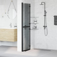 Produktbild för Walk-In duschvägg Svart 110 x 6,5 x 190 cm