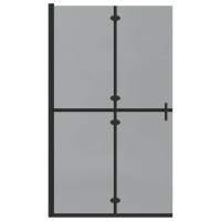 Produktbild för Walk-In duschvägg Svart 110 x 6,5 x 190 cm