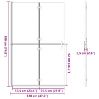Produktbild för Walk-In duschvägg Svart 120 x 6,5 x 190 cm