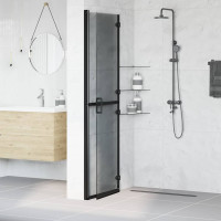 Produktbild för Walk-In duschvägg Svart 120 x 6,5 x 190 cm