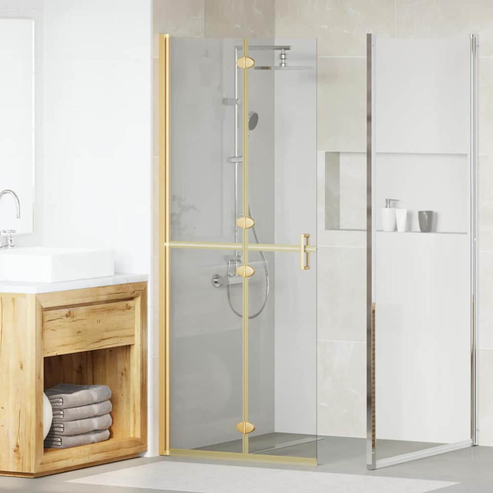 Produktbild för Walk-In duschvägg Guld 80 x 6,5 x 190 cm