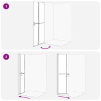 Produktbild för Walk-In duschvägg Guld 80 x 6,5 x 190 cm