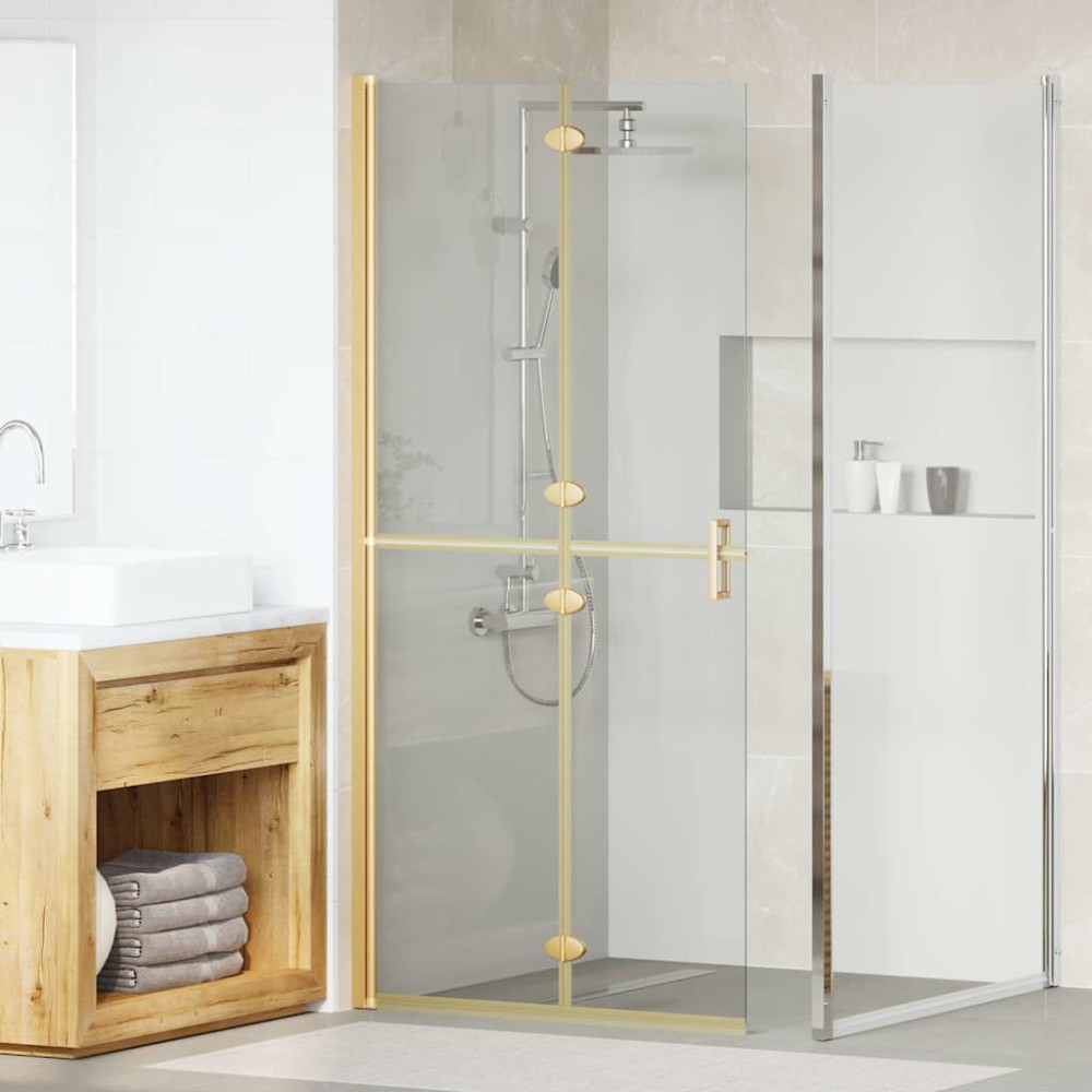 Produktbild för Walk-In duschvägg Guld 90 x 6.5 x 190 cm