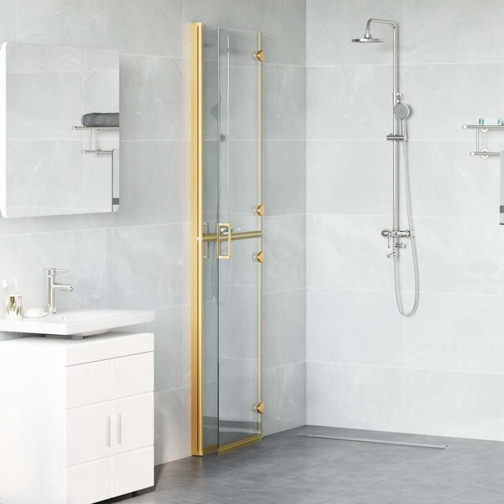 Produktbild för Walk-In duschvägg Guld 100 x 6,5 x 190 cm