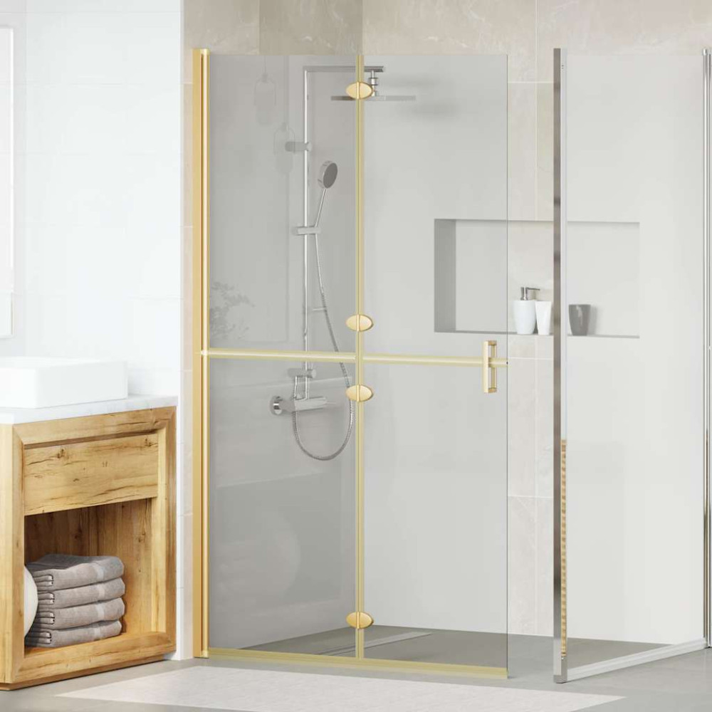 Produktbild för Walk-In duschvägg Guld 110 x 6,5 x 190 cm