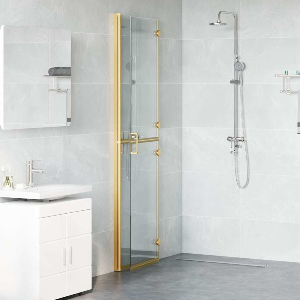 Produktbild för Walk-In duschvägg Guld 110 x 6,5 x 190 cm