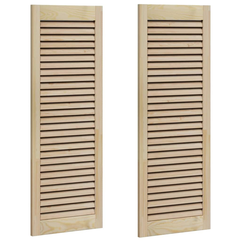 Produktbild för Skåpdörr 2 pcs Naturfärg 110 x 2,1 x 39,5 cm Massiv furu