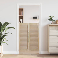 Produktbild för Skåpdörr 2 pcs Naturfärg 110 x 2,1 x 39,5 cm Massiv furu