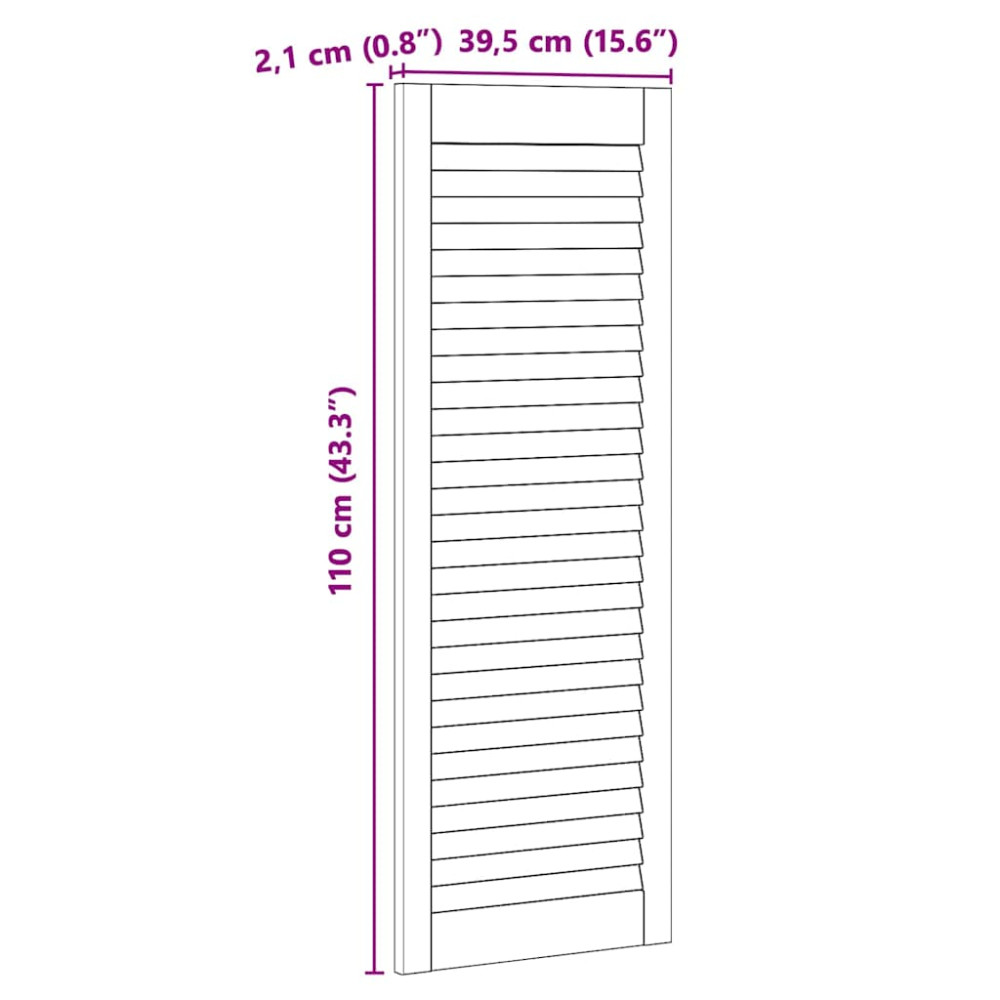Produktbild för Skåpdörr 2 pcs Naturfärg 110 x 2,1 x 39,5 cm Massiv furu
