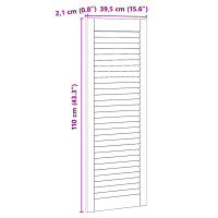 Produktbild för Skåpdörr 2 pcs Naturfärg 110 x 2,1 x 39,5 cm Massiv furu