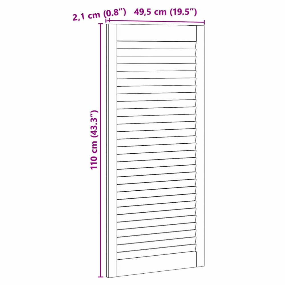 Produktbild för Skåpdörr med dörr Naturfärg 49,5 x 2,1 x 110 cm Massiv furu