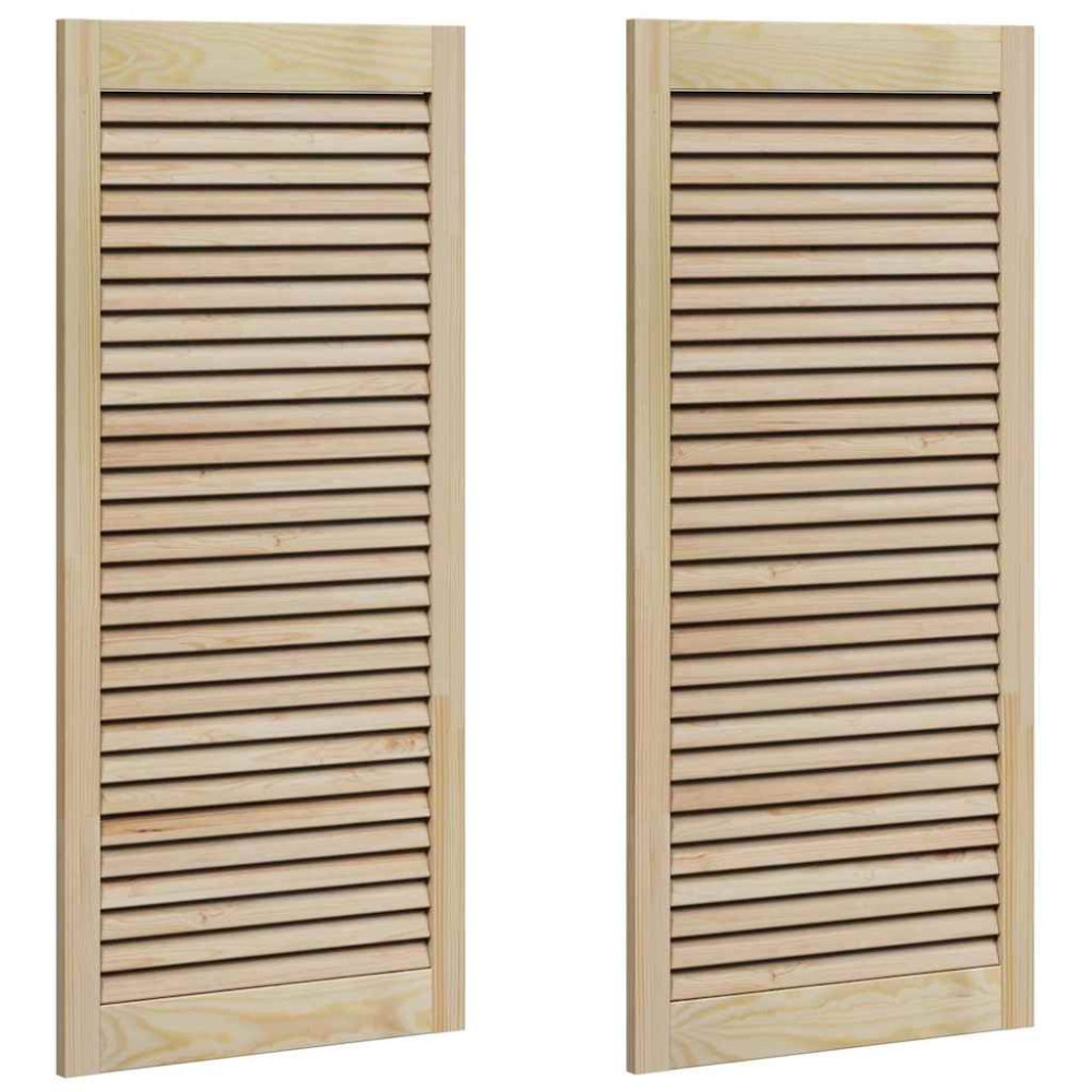 Produktbild för Skåpdörr 2 pcs Naturfärg 49,5 x 2,1 x 110 cm Massiv furu