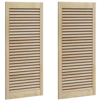 Produktbild för Skåpdörr 2 pcs Naturfärg 49,5 x 2,1 x 110 cm Massiv furu