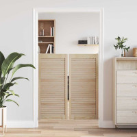 Produktbild för Skåpdörr 2 pcs Naturfärg 49,5 x 2,1 x 110 cm Massiv furu