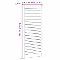 Produktbild för Skåpdörr 2 pcs Naturfärg 49,5 x 2,1 x 110 cm Massiv furu