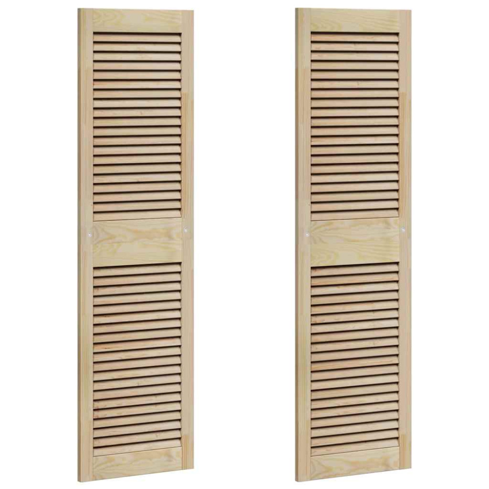Produktbild för Skåpdörr 2 pcs Naturfärg 140,5 x 2,1 x 39,5 cm Massiv furu