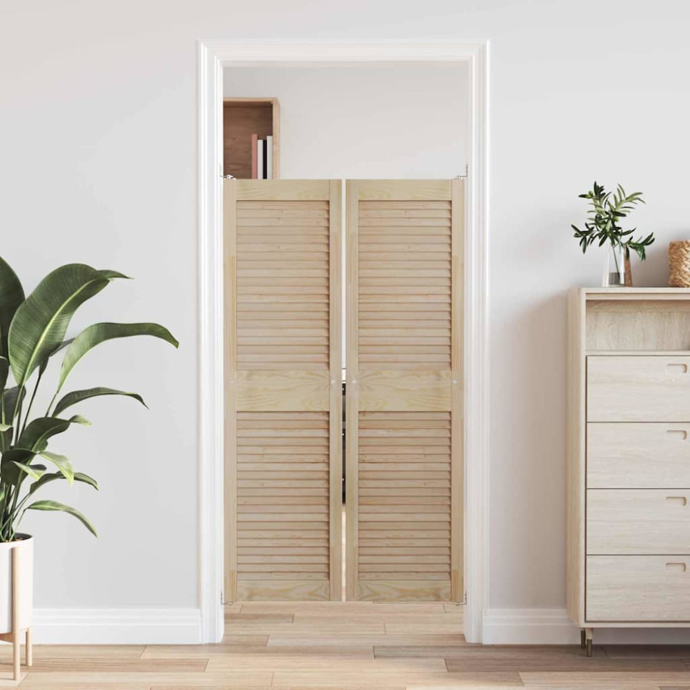 Produktbild för Skåpdörr 2 pcs Naturfärg 140,5 x 2,1 x 39,5 cm Massiv furu