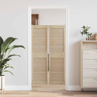 Produktbild för Skåpdörr 2 pcs Naturfärg 140,5 x 2,1 x 39,5 cm Massiv furu