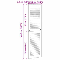 Produktbild för Skåpdörr 2 pcs Naturfärg 140,5 x 2,1 x 39,5 cm Massiv furu