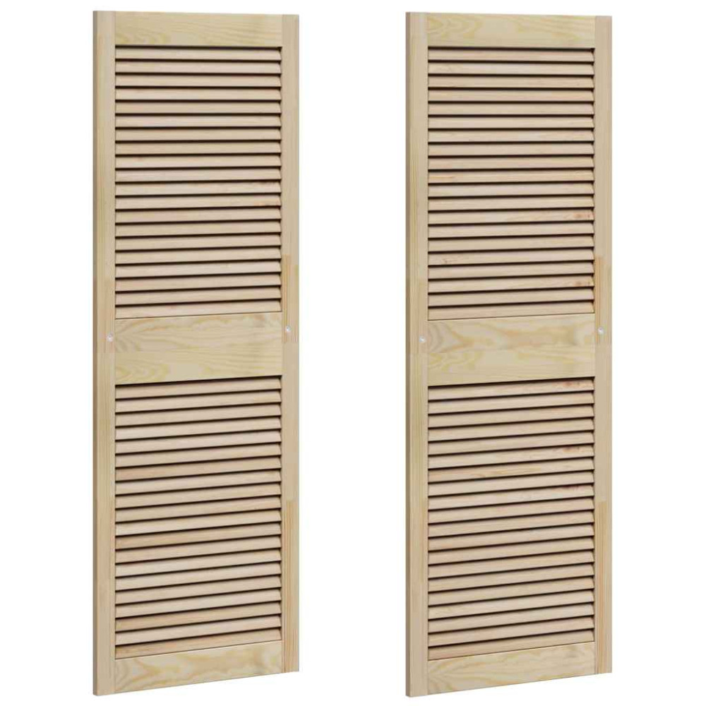 Produktbild för Skåpdörr 2 pcs Naturfärg 49,5 x 2,1 x 140,5 cm Massiv furu