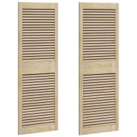 Produktbild för Skåpdörr 2 pcs Naturfärg 49,5 x 2,1 x 140,5 cm Massiv furu