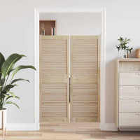 Produktbild för Skåpdörr 2 pcs Naturfärg 49,5 x 2,1 x 140,5 cm Massiv furu