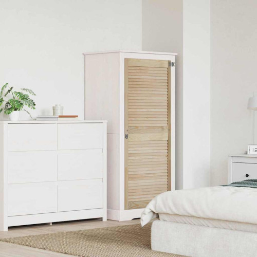 vidaXL Skåpdörr med dörr Naturfärg 140,5 x 2,1 x 59,5 cm Massiv furu