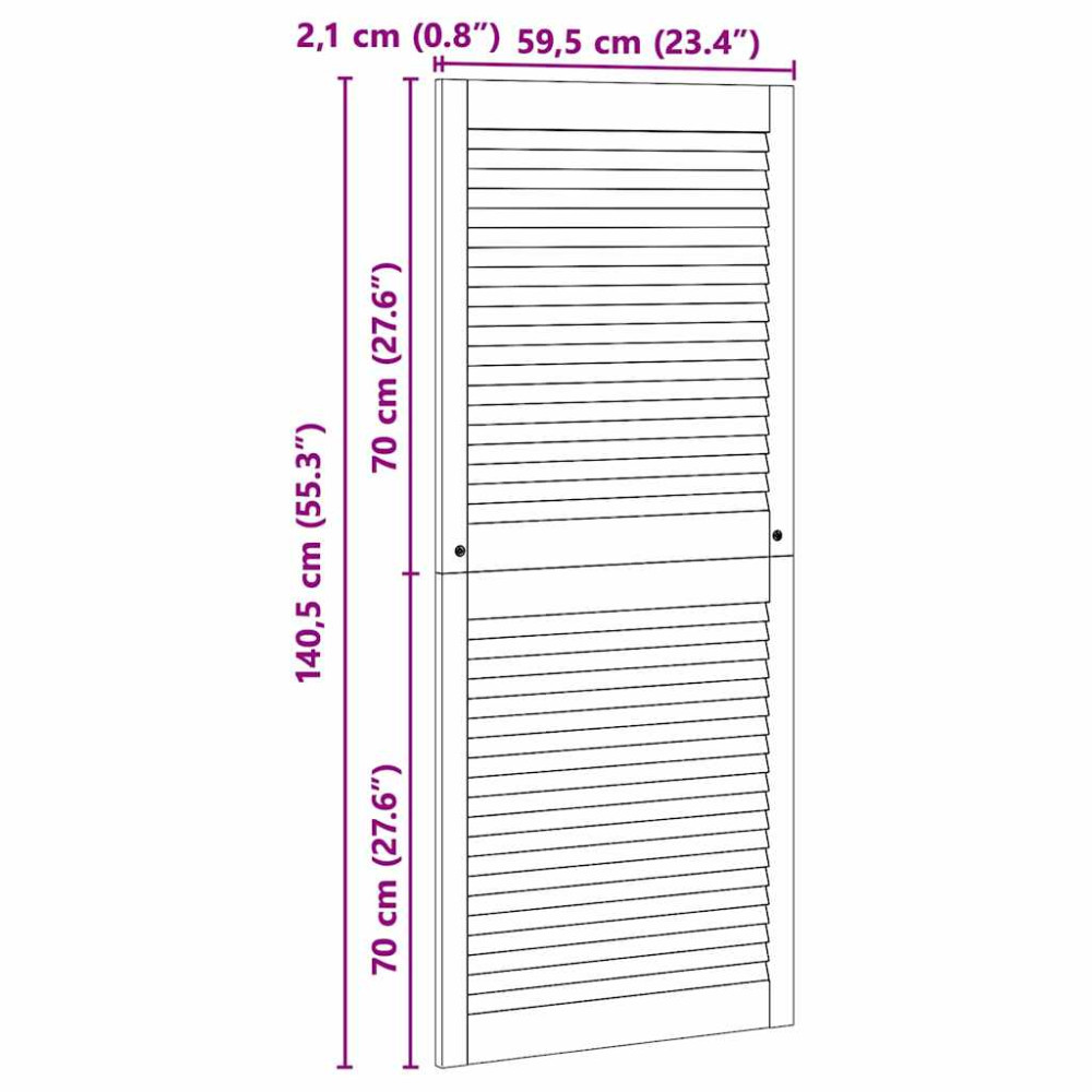 Produktbild för Skåpdörr med dörr Naturfärg 140,5 x 2,1 x 59,5 cm Massiv furu