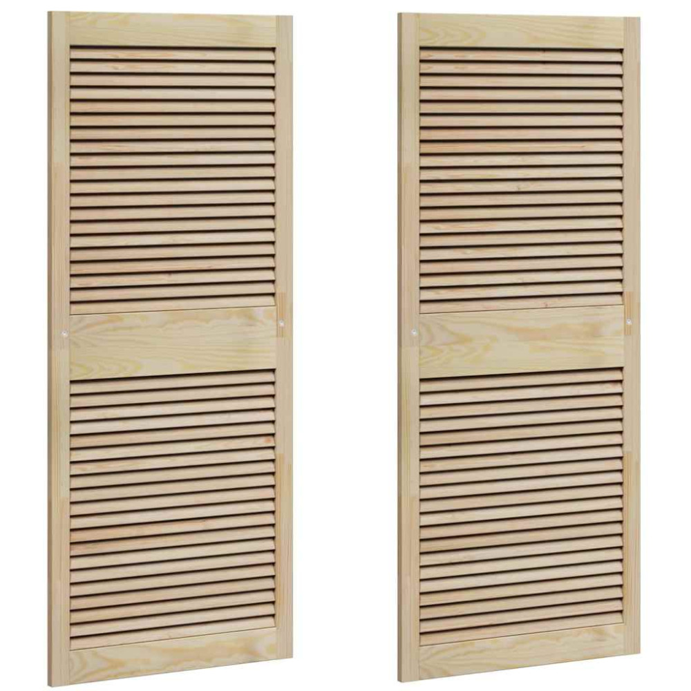 Produktbild för Skåpdörr 2 pcs Naturfärg 140,5 x 2,1 x 59,5 cm Massiv furu